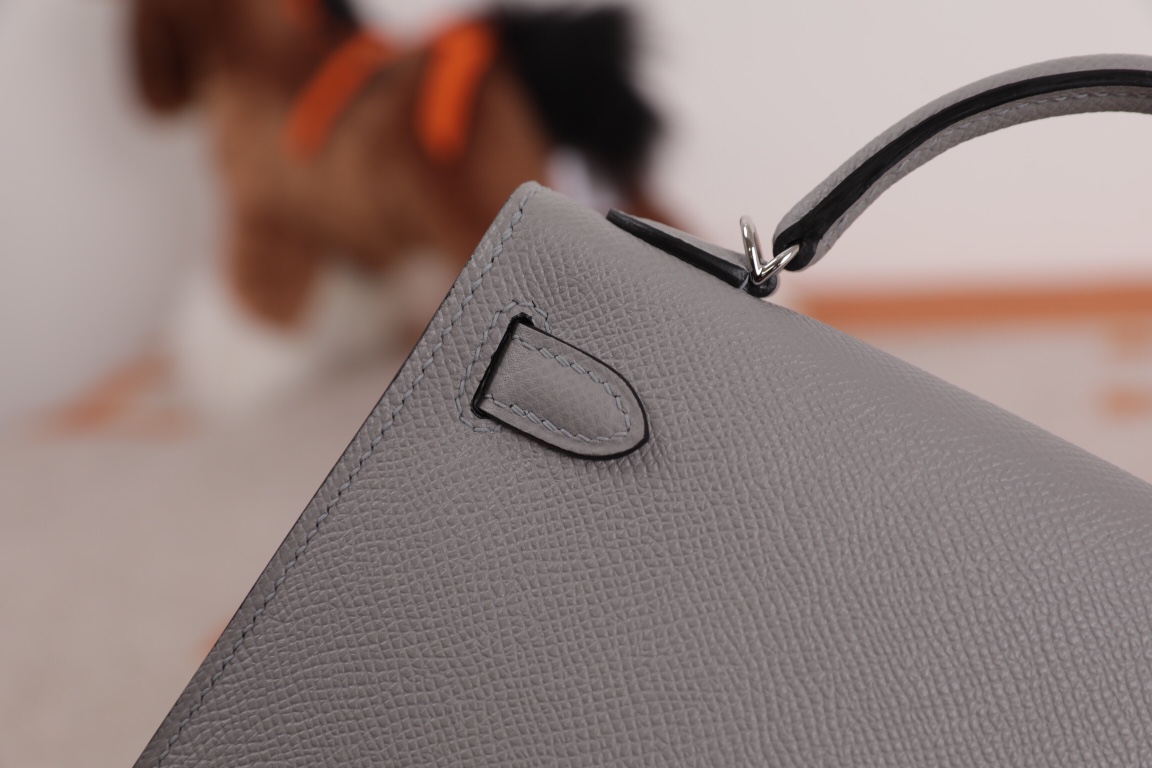 에르메스 미니 켈리백 그레이 은장 앱송